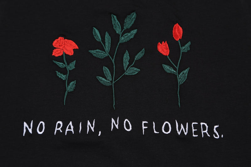 No Rain No Flowers Black T-Shirt