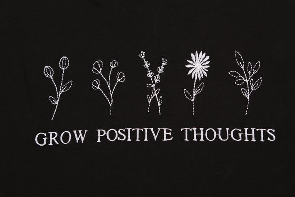 Grow Positive Thoughts Black T-Shirt