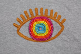 Rainbow Eye Grey Closed Kaftan