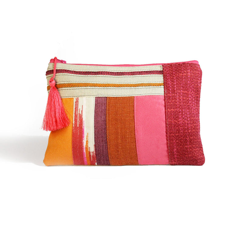 Hot Pink/Orange Patchwork Pouch