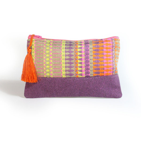 Violet Aztec Print Pouch