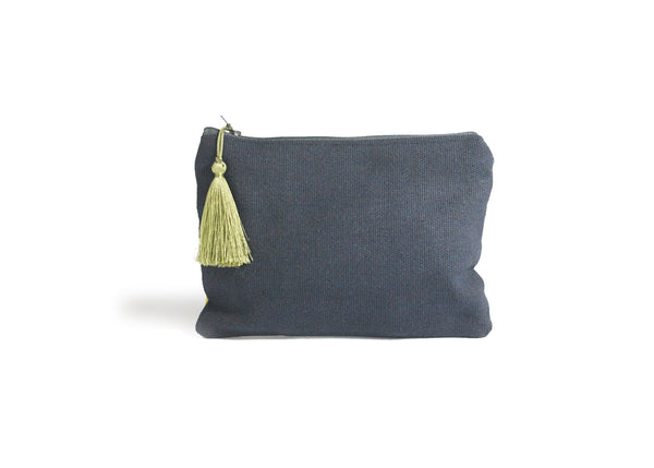 Dark Blue Base Patchwork Pouch