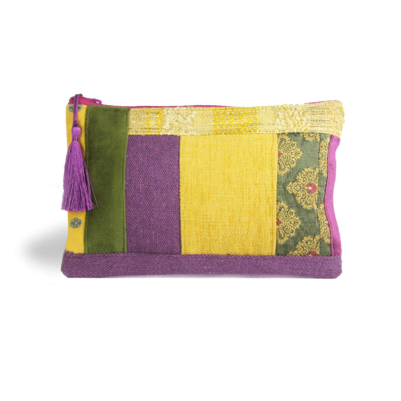 Indi-Yellow Patchwork Pouch