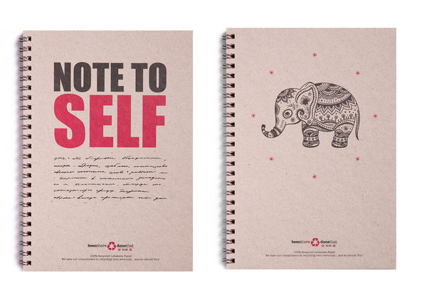 Set of 2 Spiral Notebooks (Note to Self & Elephant)