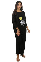 Stitched Balloon Black Kaftan