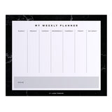 Black Marble Weekly Desk Planner - English