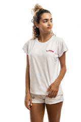 White Embroidered Habibi T-shirt حبيبي