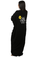 Embroidered Balloon Black Kaftan