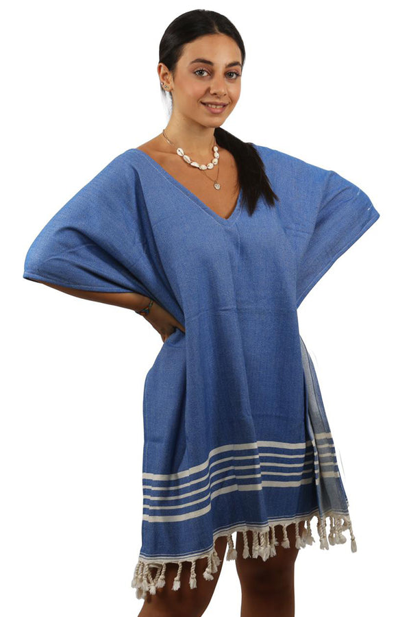 Organic Cotton Kaftan - Navy Blue