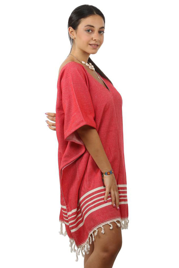 Organic Cotton Kaftan - Red