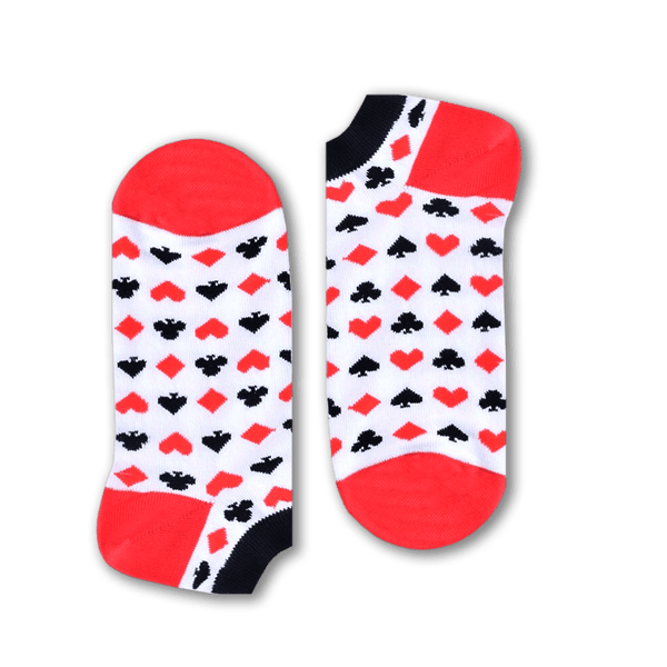 Cards White Short Socks