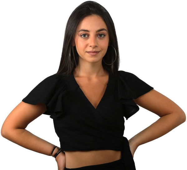 Ubud Crop Top - Charcoal Black