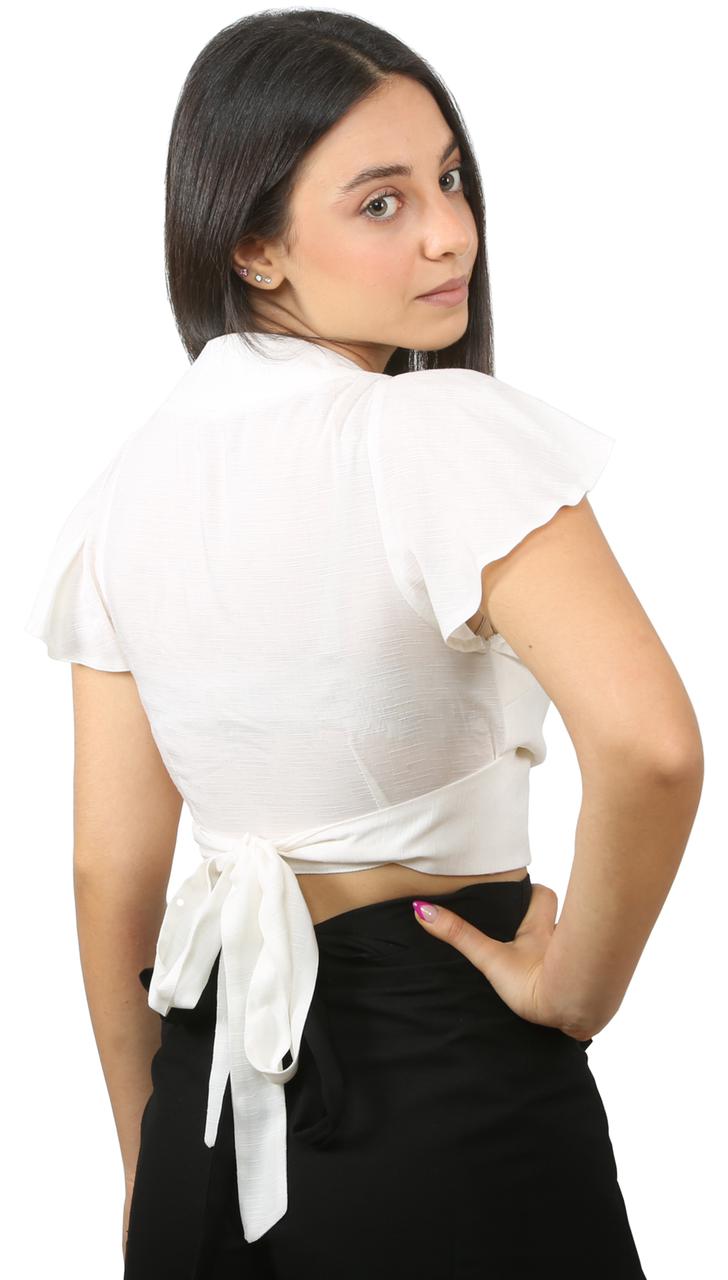 Ubud Crop Top - Daisy White