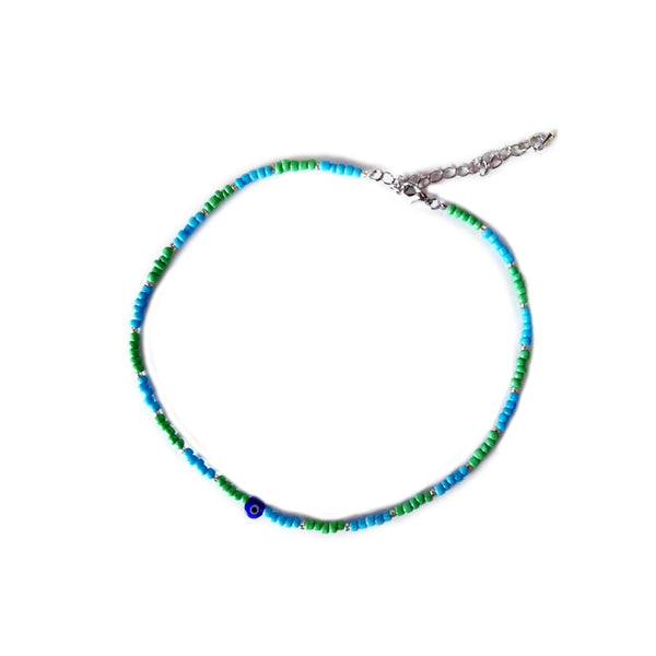 Blue Eye Beads Choker