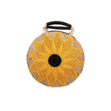 Round Yellow Flower Beach Bag