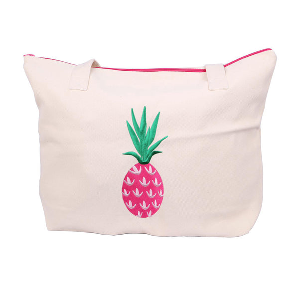 Pink Pineapple Beach Bag