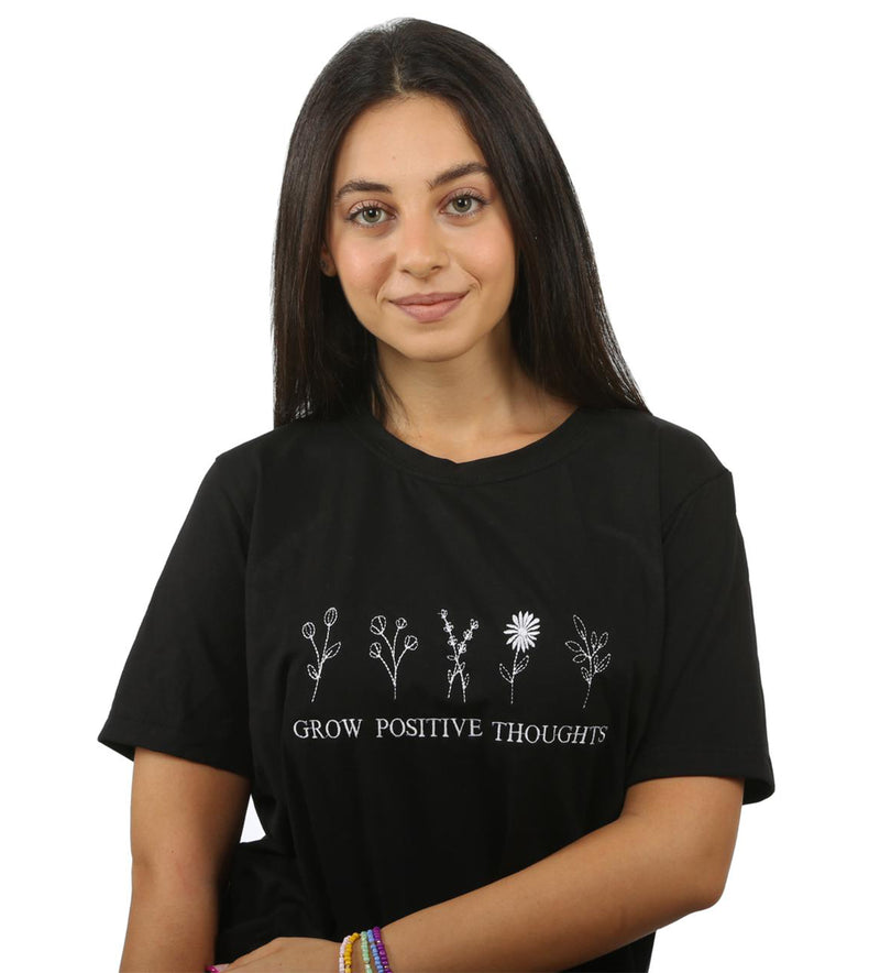 Grow Positive Thoughts Black T-Shirt