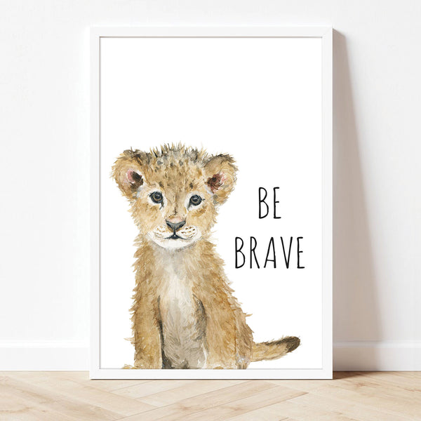 Watercolor Lion Nursery Frame