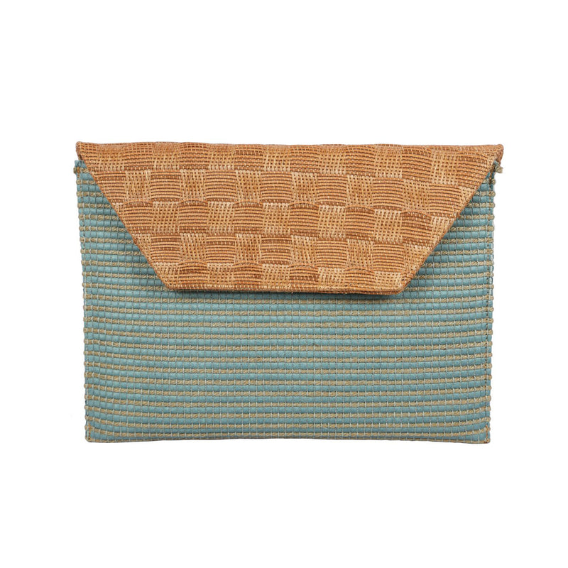 Blue Straw Clutch